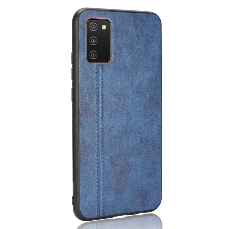 For Samsung Galaxy A02s European Version Shockproof Sewing Cow Pattern Skin PC + PU + TPU Case