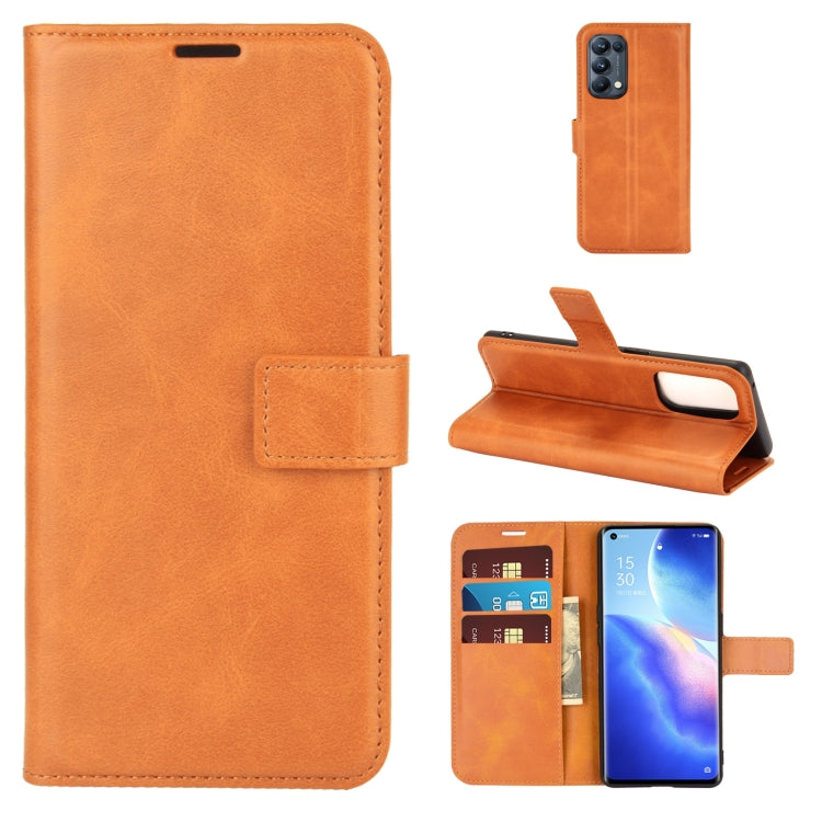 For OPPO Reno5 Pro 5G Retro Calf Pattern Buckle Horizontal Flip Leather Case with Holder & Card Slots & Wallet