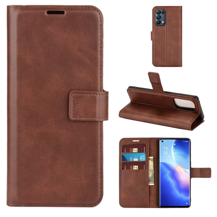 For OPPO Reno5 Pro 5G Retro Calf Pattern Buckle Horizontal Flip Leather Case with Holder & Card Slots & Wallet