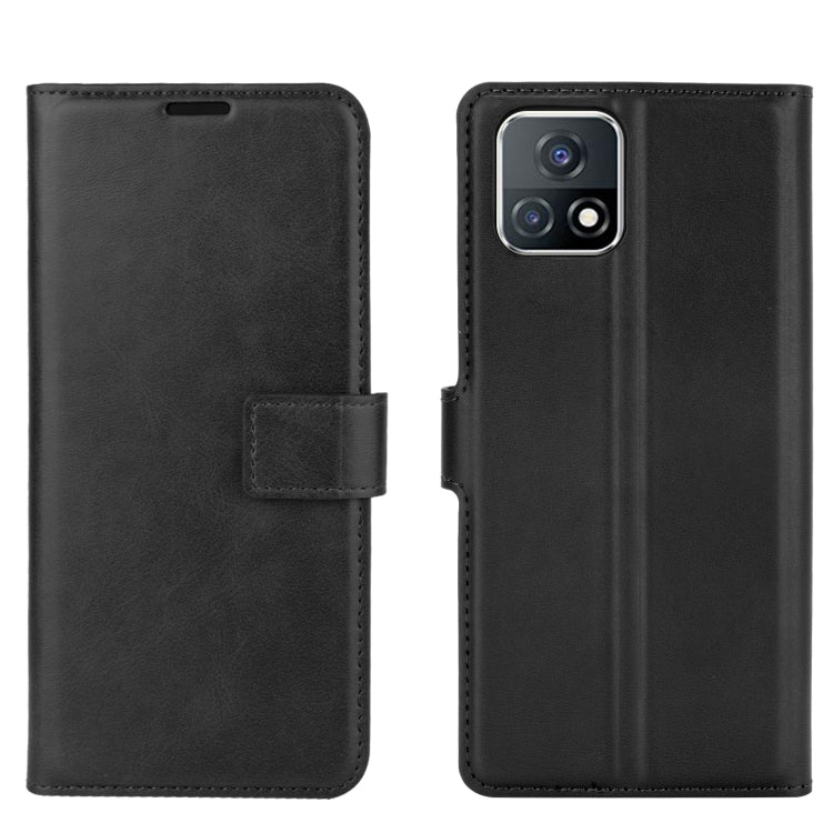 Retro Calf Pattern Buckle Card Wallet Left and Right Flip Phone Holster with Bracket Function For vivo iQOO U3 / Y52S