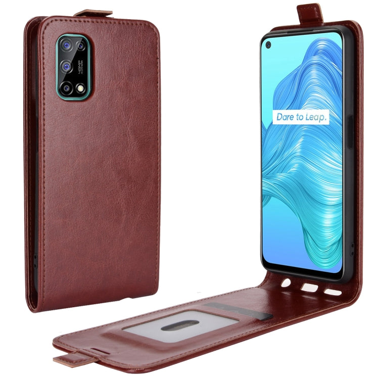 For OPPO Realme V5/K7X/Realme Q2/Realme 7 5G R64 Texture Single Vertical Flip Leather Protective Case with Card Slots & Photo Frame