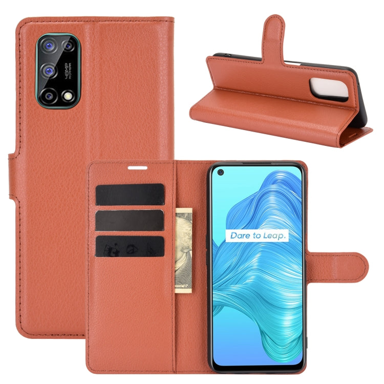 For OPPO Realme V5 / K7X / Realme Q2 / Realme 7 5G Litchi Texture Horizontal Flip Protective Case with Holder & Card Slots & Wallet