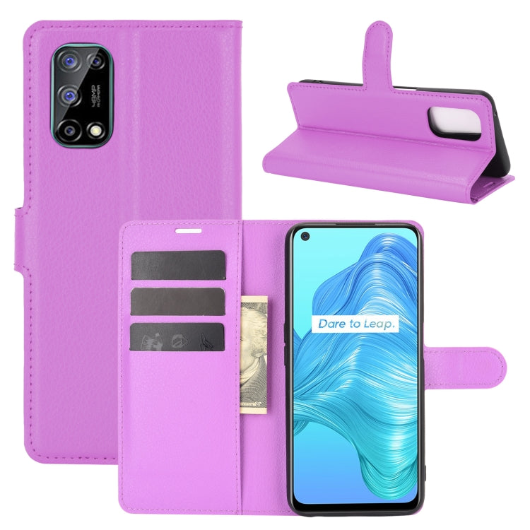 For OPPO Realme V5 / K7X / Realme Q2 / Realme 7 5G Litchi Texture Horizontal Flip Protective Case with Holder & Card Slots & Wallet