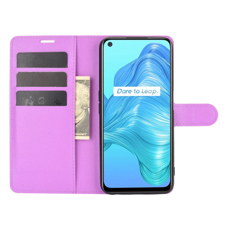For OPPO Realme V5 / K7X / Realme Q2 / Realme 7 5G Litchi Texture Horizontal Flip Protective Case with Holder & Card Slots & Wallet