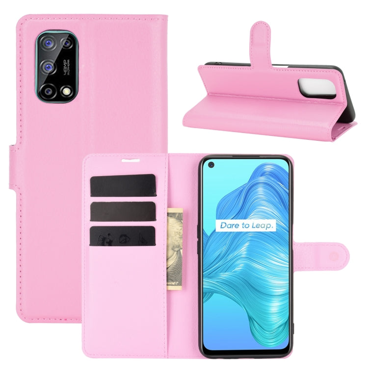 For OPPO Realme V5 / K7X / Realme Q2 / Realme 7 5G Litchi Texture Horizontal Flip Protective Case with Holder & Card Slots & Wallet