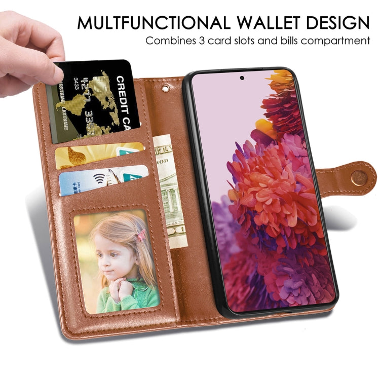 For Samsung Galaxy S21 Ultra 5G Retro Solid Color Leather Buckle Phone Case with Lanyard & Photo Frame & Card Slot & Wallet & Stand Function