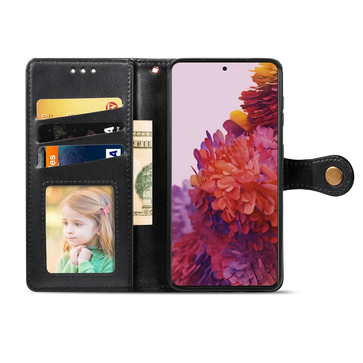 For Samsung Galaxy S21 Ultra 5G Retro Solid Color Leather Buckle Phone Case with Lanyard & Photo Frame & Card Slot & Wallet & Stand Function