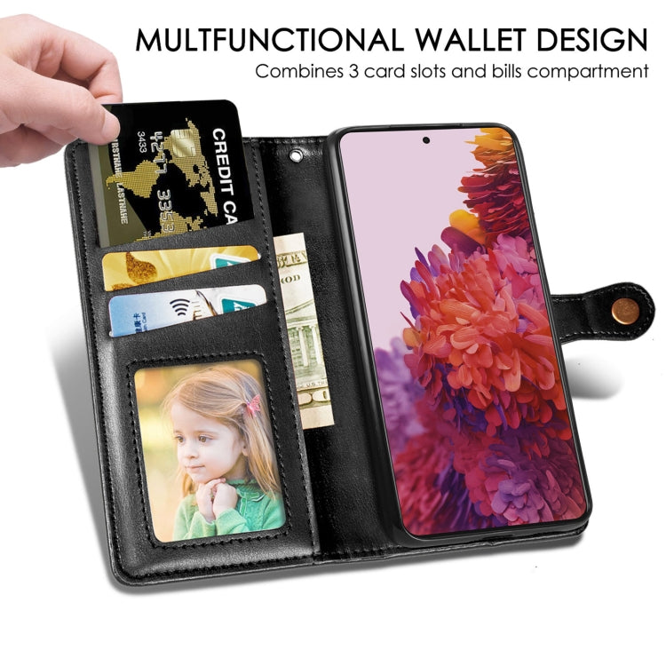 For Samsung Galaxy S21 Ultra 5G Retro Solid Color Leather Buckle Phone Case with Lanyard & Photo Frame & Card Slot & Wallet & Stand Function