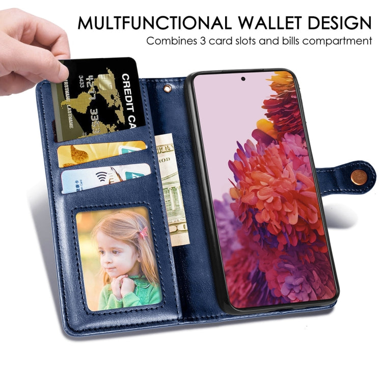 For Samsung Galaxy S21 Ultra 5G Retro Solid Color Leather Buckle Phone Case with Lanyard & Photo Frame & Card Slot & Wallet & Stand Function