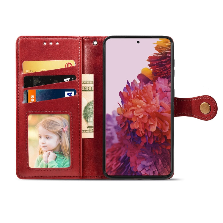 For Samsung Galaxy S21 Ultra 5G Retro Solid Color Leather Buckle Phone Case with Lanyard & Photo Frame & Card Slot & Wallet & Stand Function