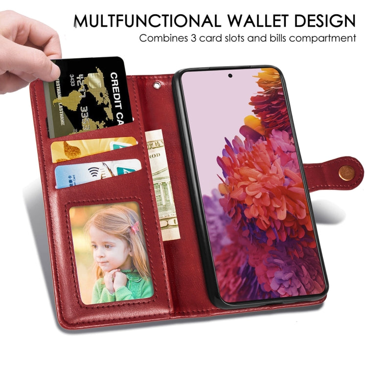 For Samsung Galaxy S21 Ultra 5G Retro Solid Color Leather Buckle Phone Case with Lanyard & Photo Frame & Card Slot & Wallet & Stand Function