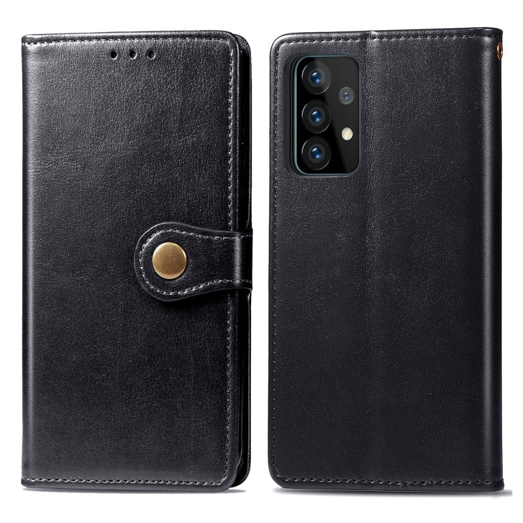 For Samsung Galaxy A52 5G / 4G Retro Solid Color Leather Buckle Phone Case with Lanyard & Photo Frame & Card Slot & Wallet & Stand Function