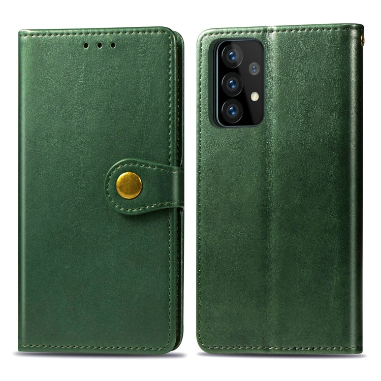 For Samsung Galaxy A52 5G / 4G Retro Solid Color Leather Buckle Phone Case with Lanyard & Photo Frame & Card Slot & Wallet & Stand Function