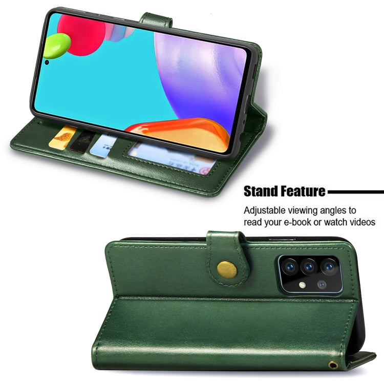For Samsung Galaxy A52 5G / 4G Retro Solid Color Leather Buckle Phone Case with Lanyard & Photo Frame & Card Slot & Wallet & Stand Function
