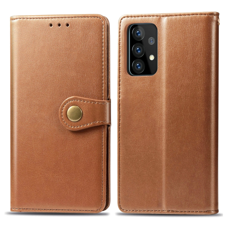 For Samsung Galaxy A72 5G / 4G Retro Solid Color Leather Buckle Phone Case with Lanyard & Photo Frame & Card Slot & Wallet & Stand Function