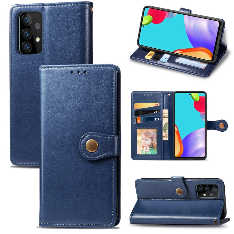 For Samsung Galaxy A72 5G / 4G Retro Solid Color Leather Buckle Phone Case with Lanyard & Photo Frame & Card Slot & Wallet & Stand Function