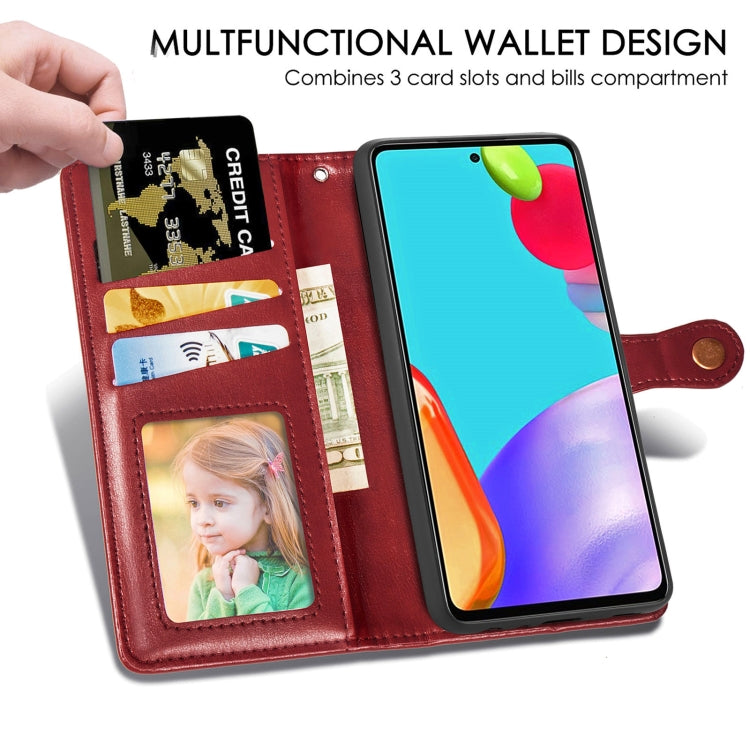 For Samsung Galaxy A72 5G / 4G Retro Solid Color Leather Buckle Phone Case with Lanyard & Photo Frame & Card Slot & Wallet & Stand Function