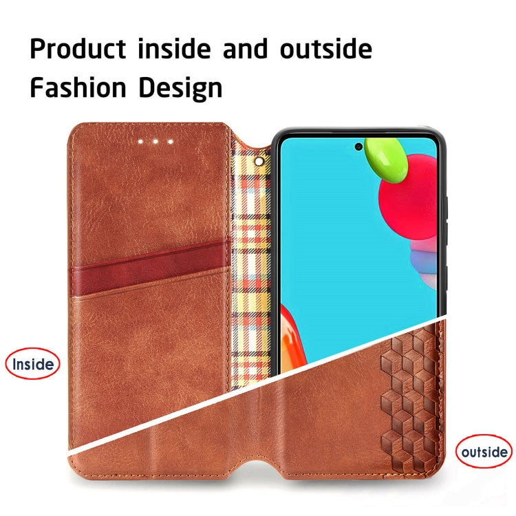 For Samsung Galaxy A72 5G / 4G Cubic Grid Pressed Horizontal Flip Magnetic PU Leather Case with Holder & Card Slots & Wallet