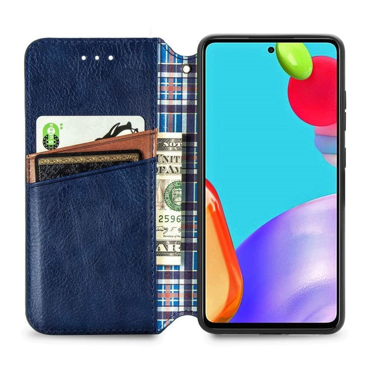 For Samsung Galaxy A72 5G / 4G Cubic Grid Pressed Horizontal Flip Magnetic PU Leather Case with Holder & Card Slots & Wallet
