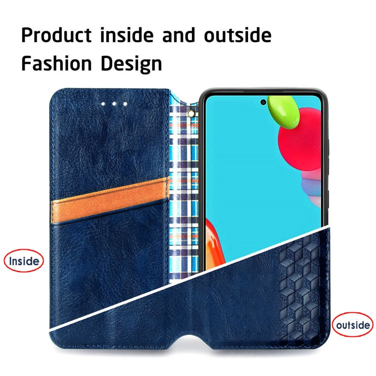 For Samsung Galaxy A72 5G / 4G Cubic Grid Pressed Horizontal Flip Magnetic PU Leather Case with Holder & Card Slots & Wallet