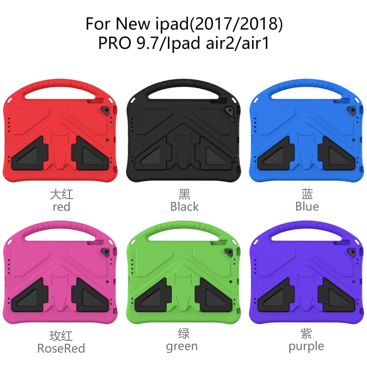 For iPad Air/Air2/9.7(2018)&(2017) EVA Flat Anti Falling Protective Case Shell with Holder
