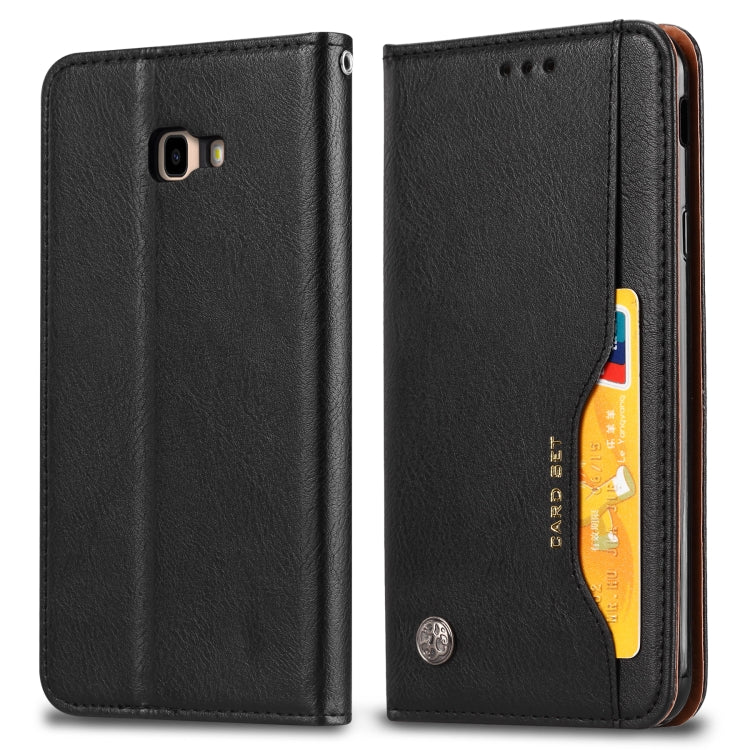 Knead Skin Texture Horizontal Flip Leather Case for Galaxy J4+, with Photo Frame & Holder & Card Slots & Wallet