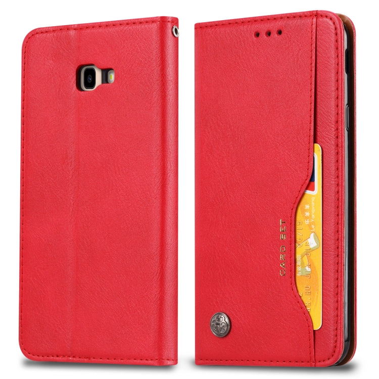 Knead Skin Texture Horizontal Flip Leather Case for Galaxy J4+, with Photo Frame & Holder & Card Slots & Wallet