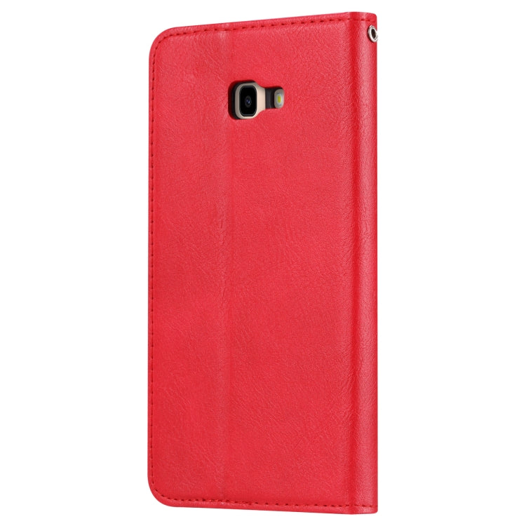 Knead Skin Texture Horizontal Flip Leather Case for Galaxy J4+, with Photo Frame & Holder & Card Slots & Wallet
