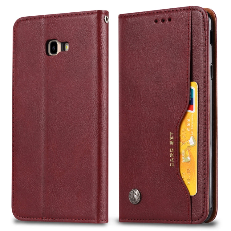 Knead Skin Texture Horizontal Flip Leather Case for Galaxy J4+, with Photo Frame & Holder & Card Slots & Wallet
