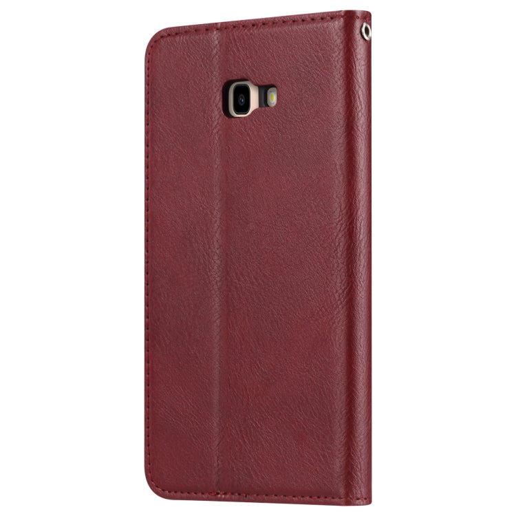 Knead Skin Texture Horizontal Flip Leather Case for Galaxy J4+, with Photo Frame & Holder & Card Slots & Wallet