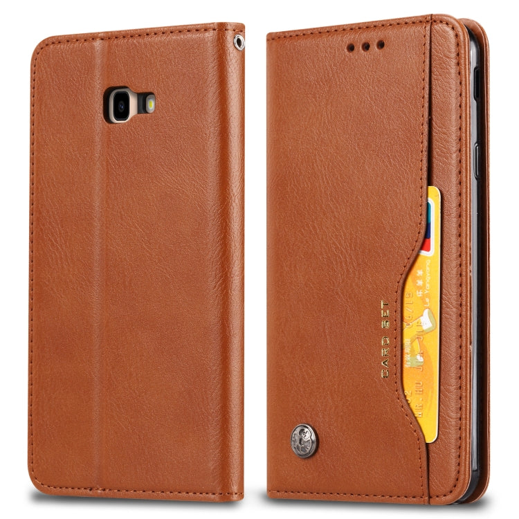 Knead Skin Texture Horizontal Flip Leather Case for Galaxy J4+, with Photo Frame & Holder & Card Slots & Wallet