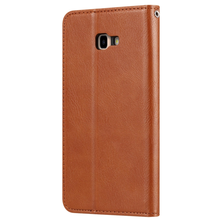 Knead Skin Texture Horizontal Flip Leather Case for Galaxy J4+, with Photo Frame & Holder & Card Slots & Wallet