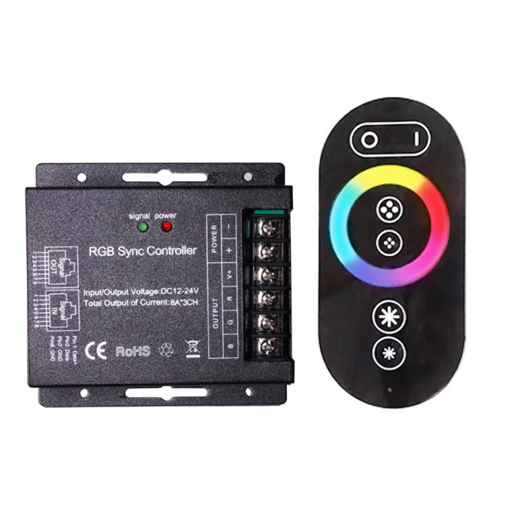RGB LED Synchronous Controller Dimmer DC12V 24V 16 Mode Wireless Touch RF Remote Control For RGB LED Strip
