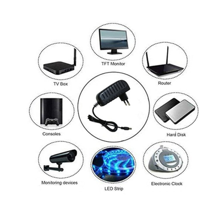 100-240V AC to DC Power Charger Adapter 5V 9V 12V 24V 1A 5.5mmx2.1mm (5V 1A EU Plug)