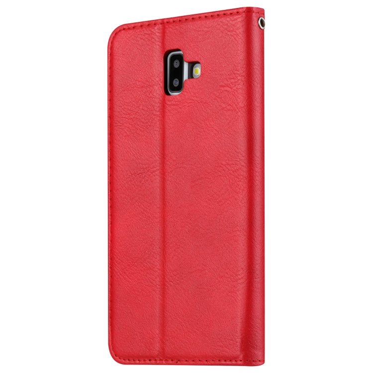Knead Skin Texture Horizontal Flip Leather Case for Galaxy J6+, with Photo Frame & Holder & Card Slots & Wallet