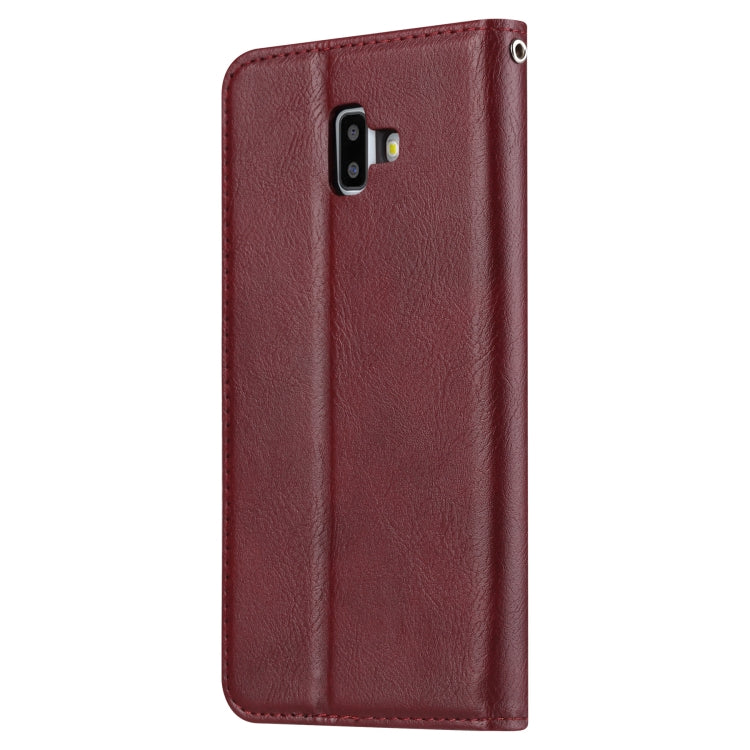Knead Skin Texture Horizontal Flip Leather Case for Galaxy J6+, with Photo Frame & Holder & Card Slots & Wallet