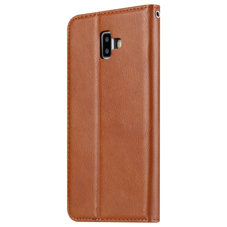 Knead Skin Texture Horizontal Flip Leather Case for Galaxy J6+, with Photo Frame & Holder & Card Slots & Wallet