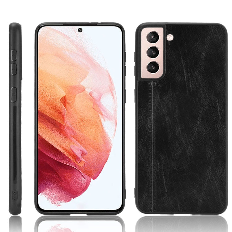 For Samsung Galaxy S21 5G Shockproof Sewing Cow Pattern Skin PC + PU + TPU Case