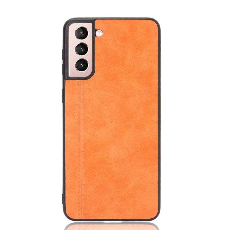 For Samsung Galaxy S21 5G Shockproof Sewing Cow Pattern Skin PC + PU + TPU Case