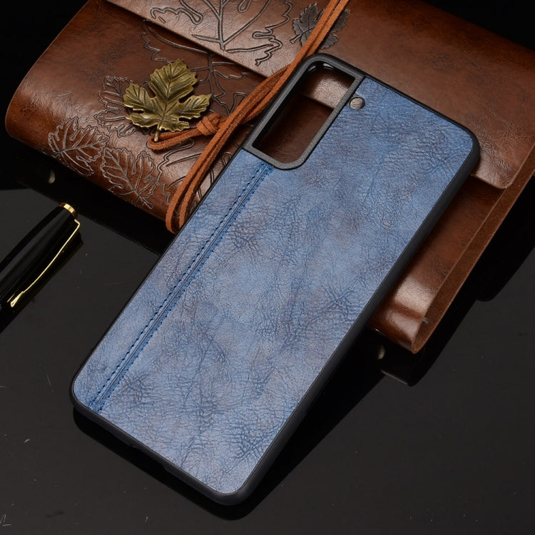 For Samsung Galaxy S21 5G Shockproof Sewing Cow Pattern Skin PC + PU + TPU Case