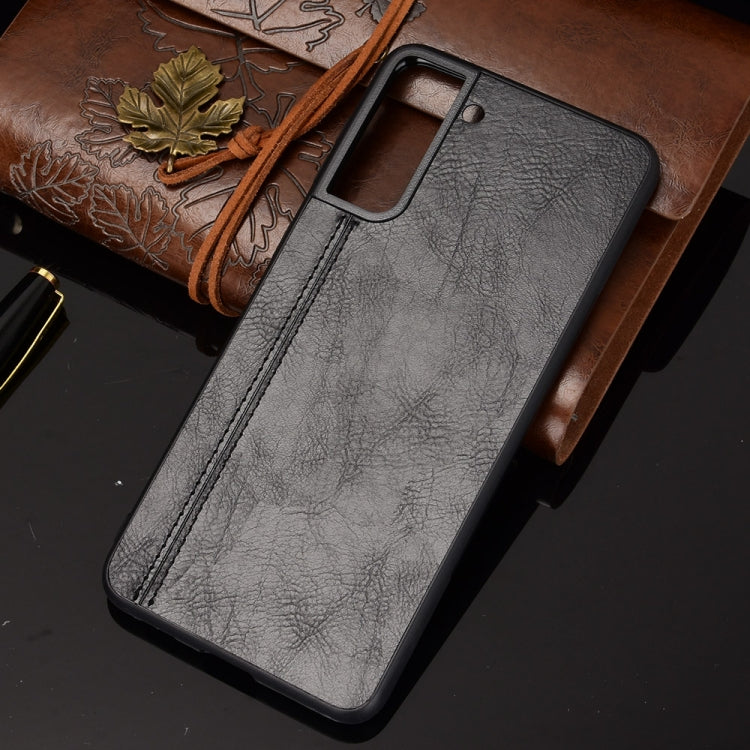 For Samsung Galaxy S21+ 5G / S21 Plus 5G Shockproof Sewing Cow Pattern Skin PC + PU + TPU Case