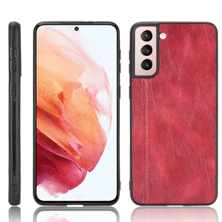 For Samsung Galaxy S21+ 5G / S21 Plus 5G Shockproof Sewing Cow Pattern Skin PC + PU + TPU Case