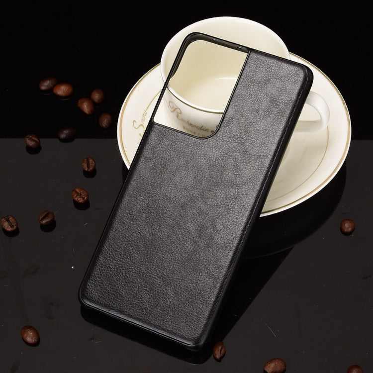 For Samsung Galaxy S21 Ultra 5G Shockproof Litchi Texture PC + PU Case