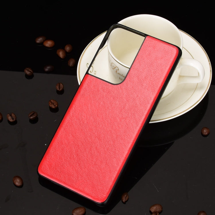 For Samsung Galaxy S21 Ultra 5G Shockproof Litchi Texture PC + PU Case