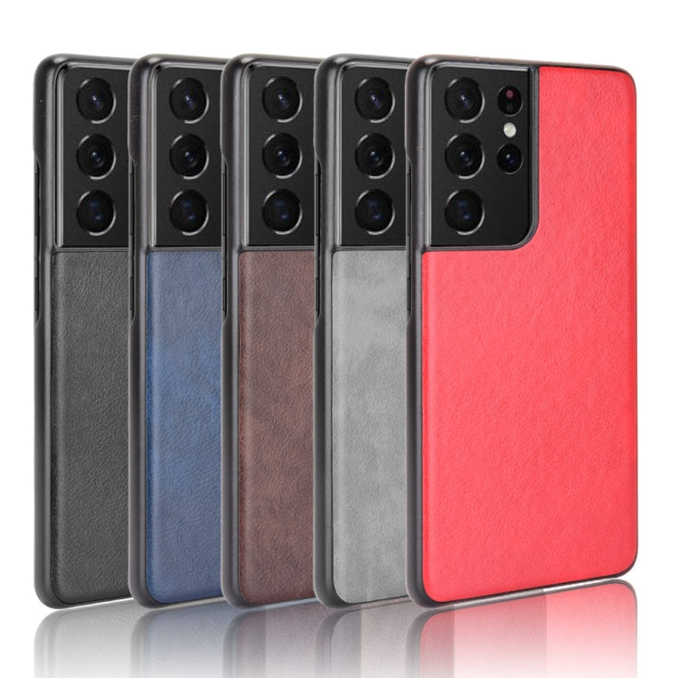 For Samsung Galaxy S21 Ultra 5G Shockproof Litchi Texture PC + PU Case