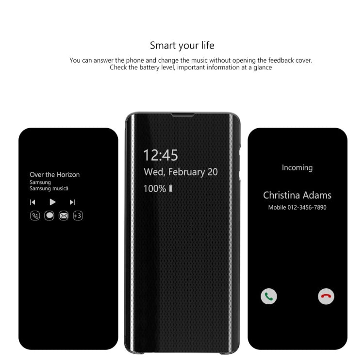 Mirror Plated Ultra-Thin Mobile Phone Smart Protective Case For Samsung S10 Plus Flip-Free Smart Answering Phone