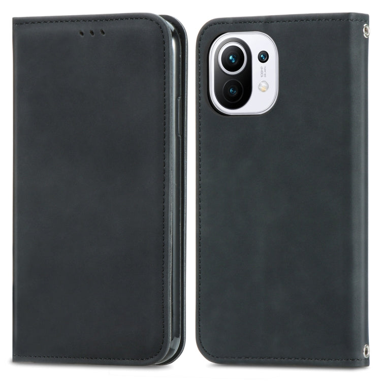 For Xiaomi Mi 11 Retro Skin Feel Business Magnetic Horizontal Flip Leather Case With Holder & Card Slots & Wallet & Photo Frame