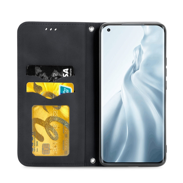 For Xiaomi Mi 11 Retro Skin Feel Business Magnetic Horizontal Flip Leather Case With Holder & Card Slots & Wallet & Photo Frame