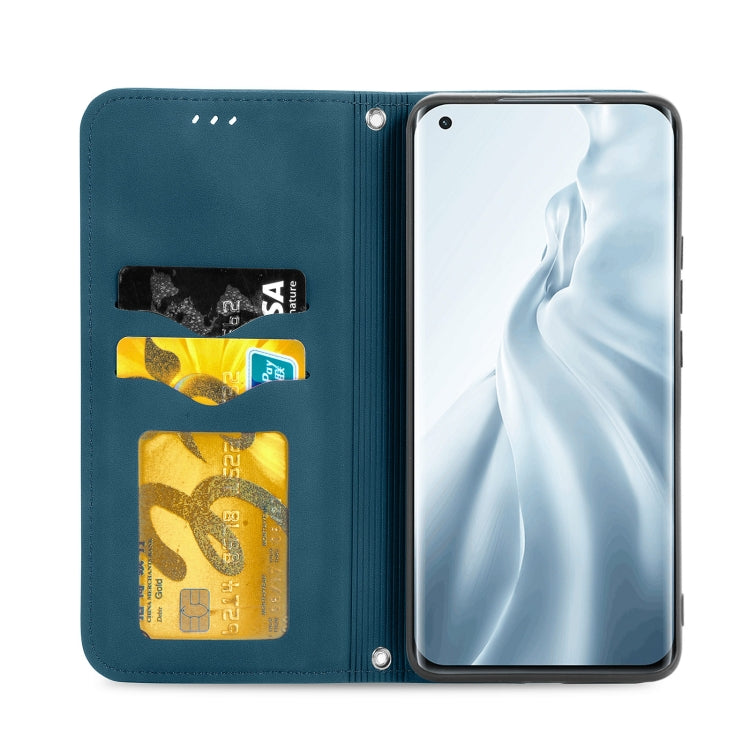 For Xiaomi Mi 11 Retro Skin Feel Business Magnetic Horizontal Flip Leather Case With Holder & Card Slots & Wallet & Photo Frame