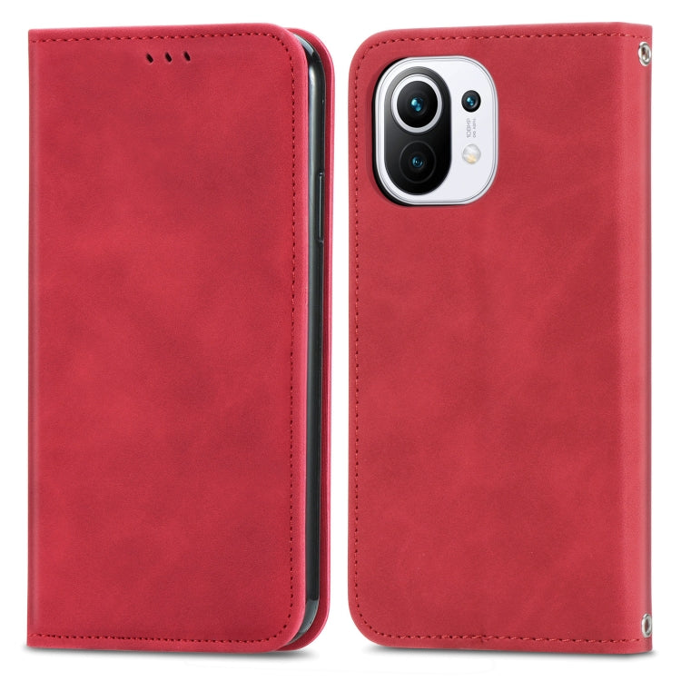 For Xiaomi Mi 11 Retro Skin Feel Business Magnetic Horizontal Flip Leather Case With Holder & Card Slots & Wallet & Photo Frame